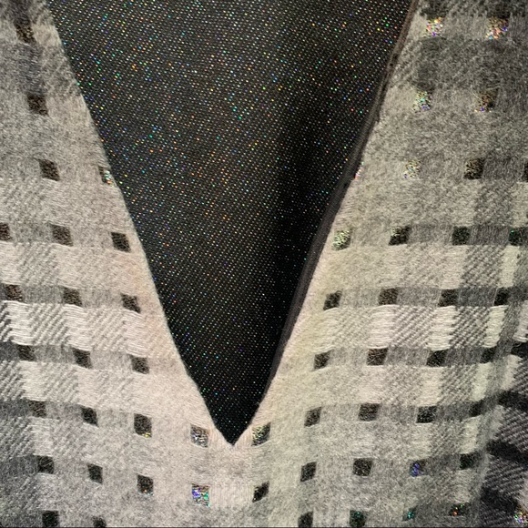 Marco de Vincenzo -- Gray Plaid Virgin Wool Over Metallic Lined Sheath Dress - Picture 8 of 15